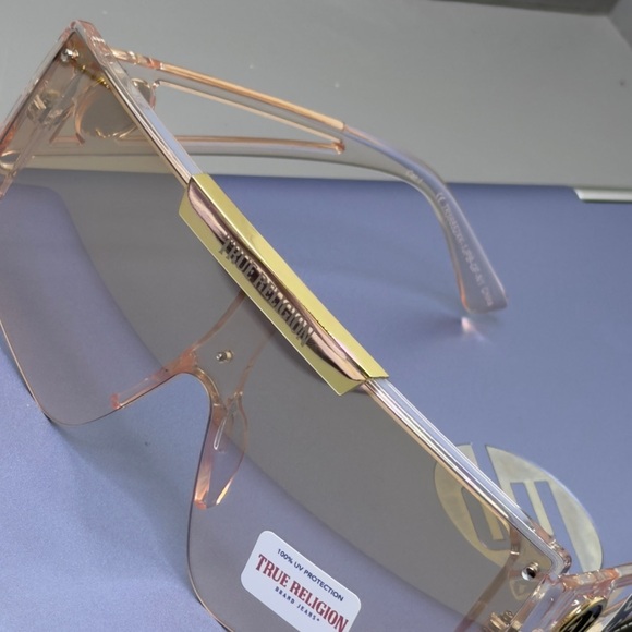 True Religion Gold and Pink Frame Sunglasses